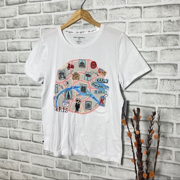 NWT Karl Lagerfeld Paris Graphic Tee Sz Small - Picture 4 of 9